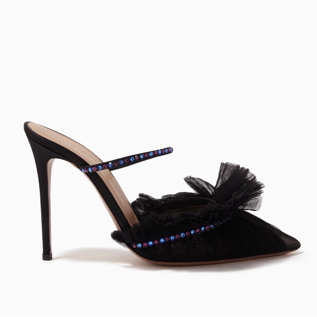 Andrea Wazen Kaya 95 Mules In Tulle & Satin